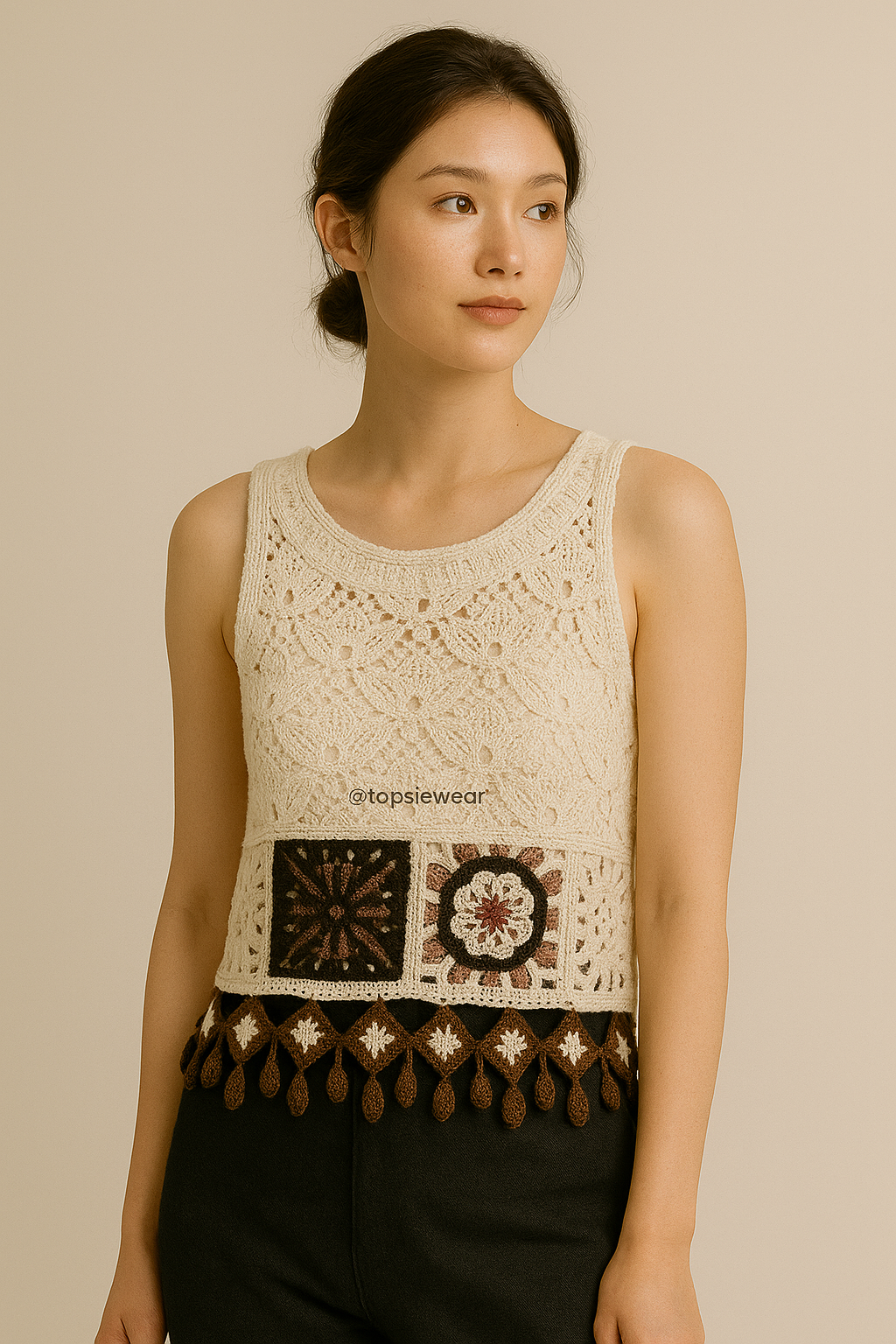 Sierra Cotton Top With Square Candle pattern