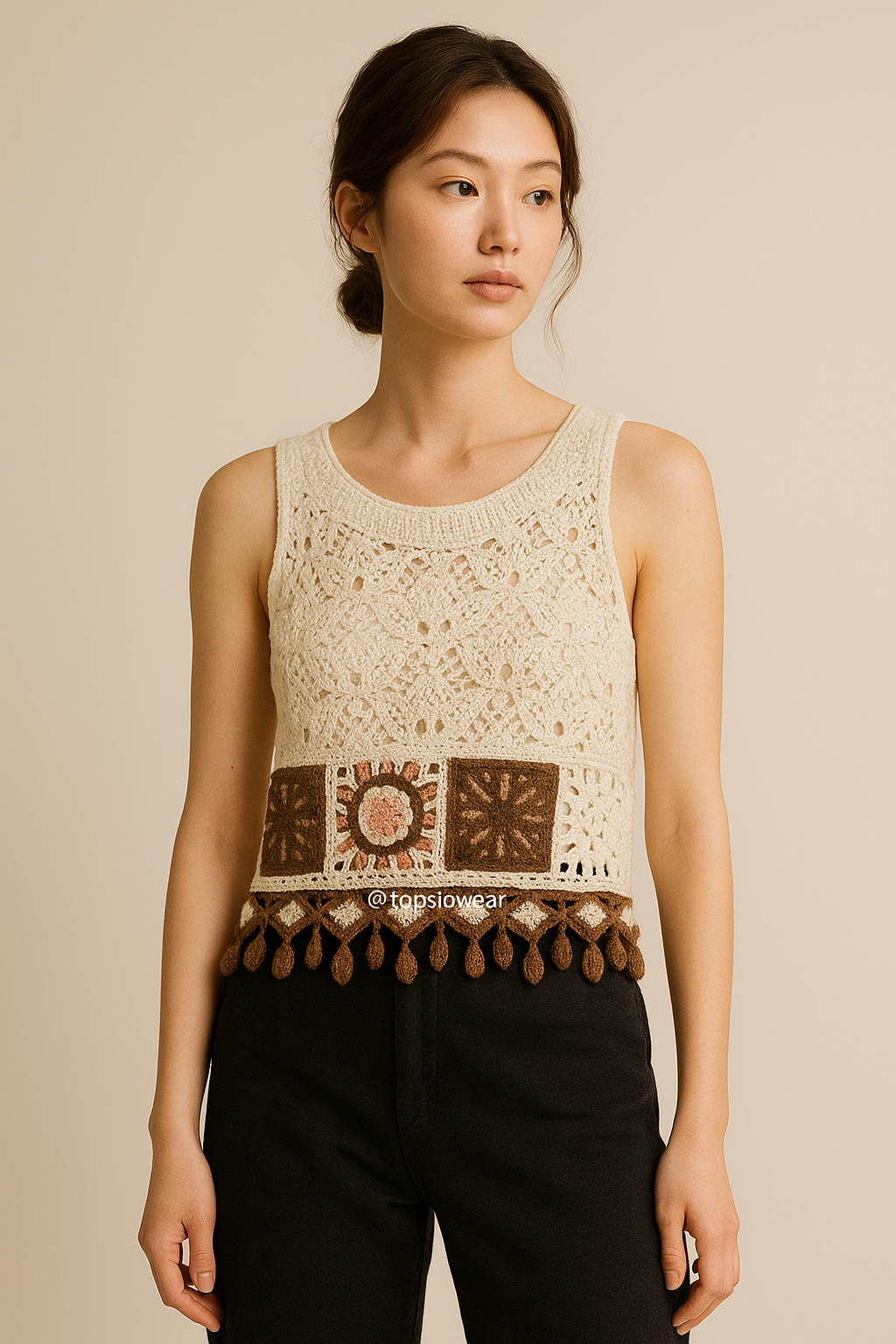 Sierra Cotton Top With Square Candle pattern